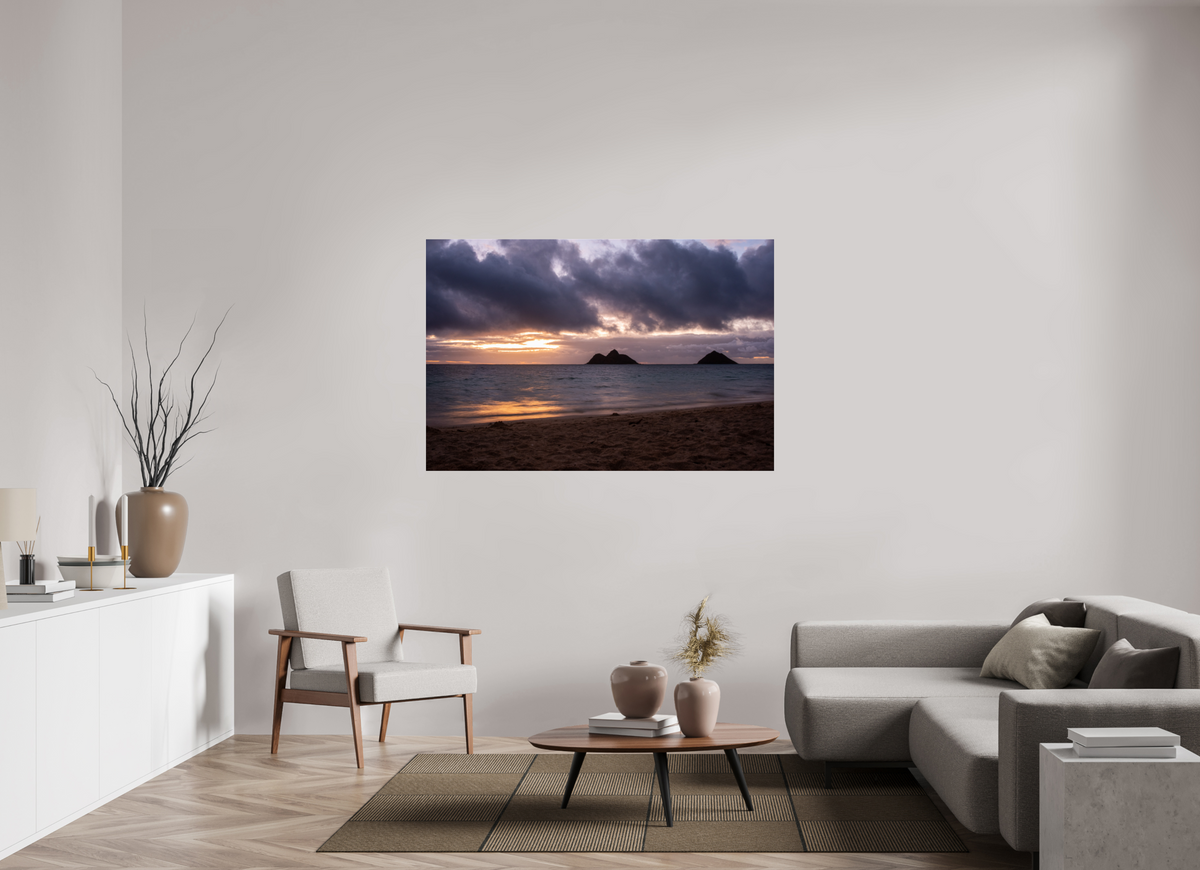 60 x 40″, Photo Print Under Acrylic Glass Golden Treasure Windward Oahu Oceanscape