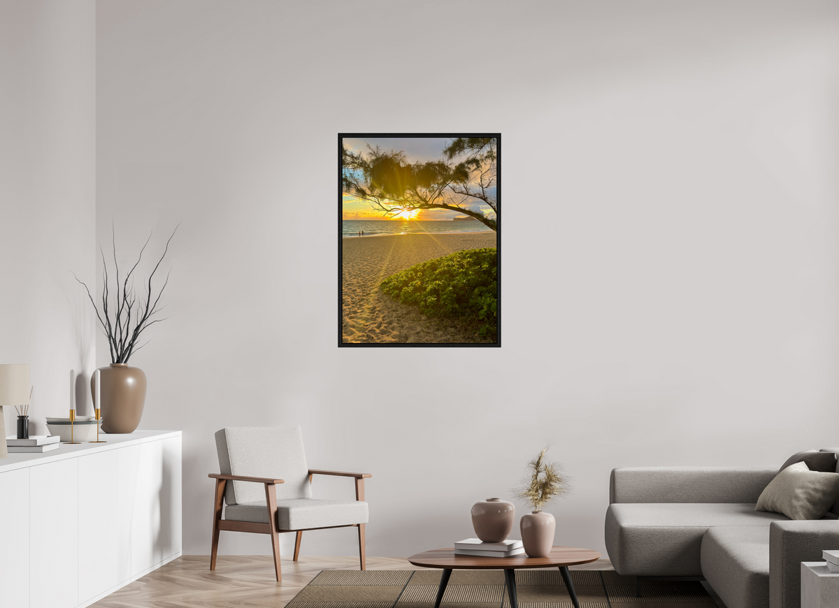 30 x 40″, Floater Frame Waimanalo Sunrise Ocean Sunrise Photography