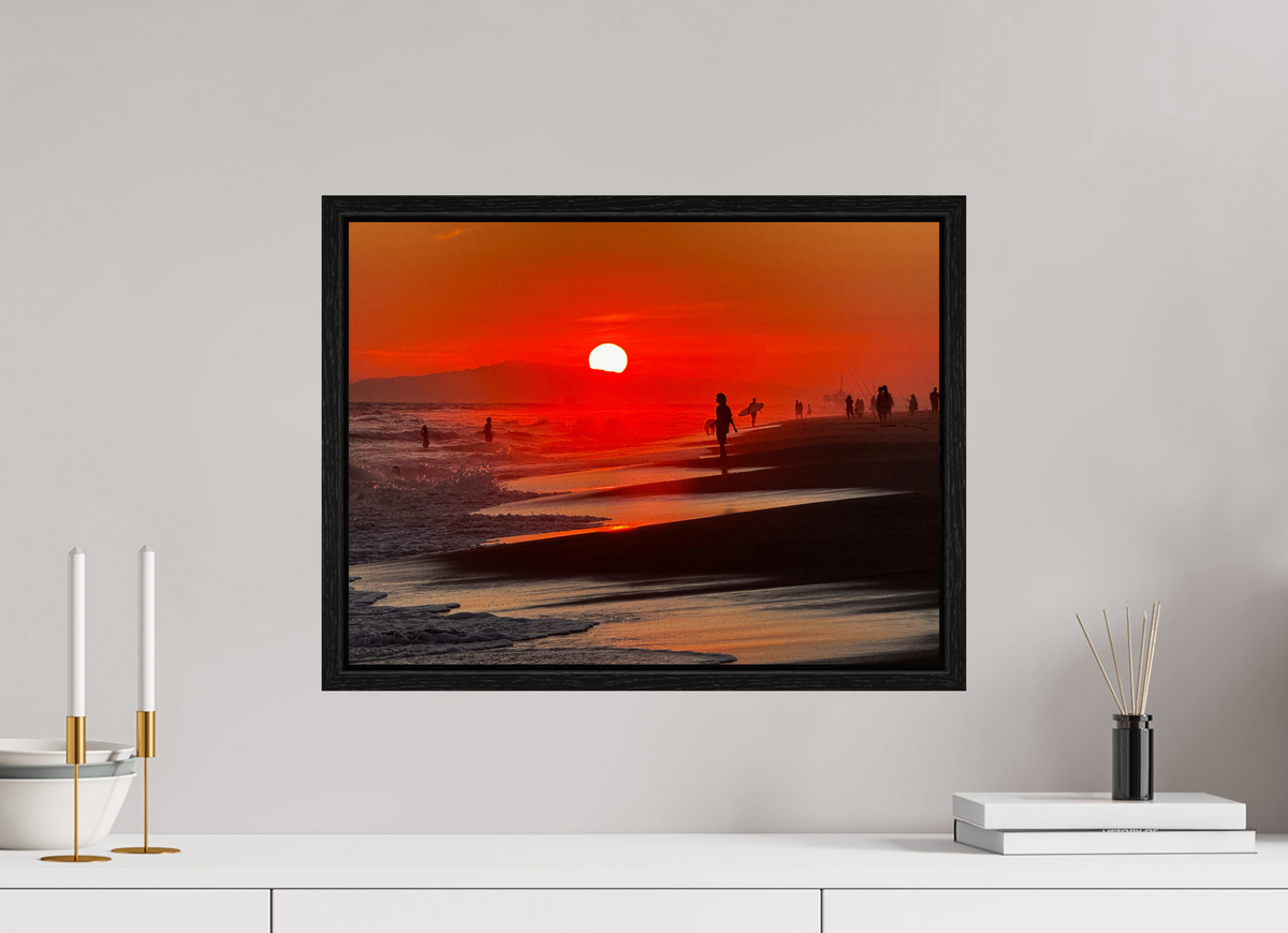 20 x 15″, Floater Frame Newport Beach Glow II Sunset Photography