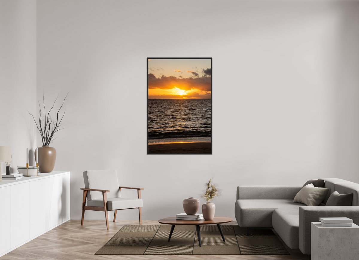 36 x 54″, Floater Frame Rise with the Sun