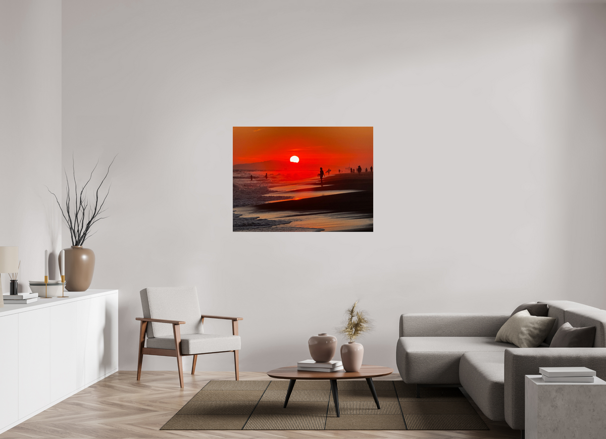 48 x 36″, Photo Print Under Acrylic Glass Newport Beach Glow II Sunset Photography