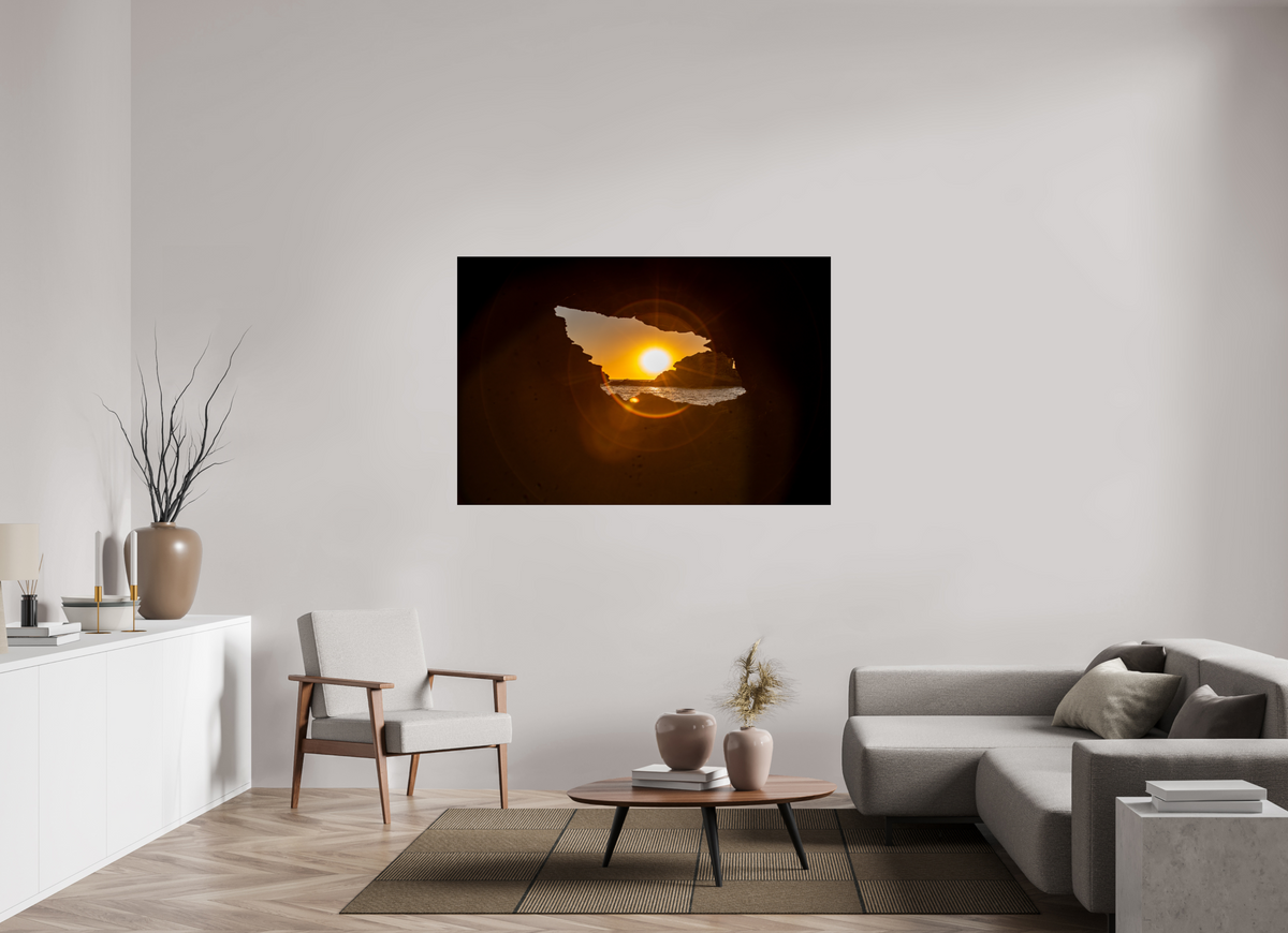 60 x 40″, Photo Print Under Acrylic Glass "Hidden View" Newport Beach Sunset Photography