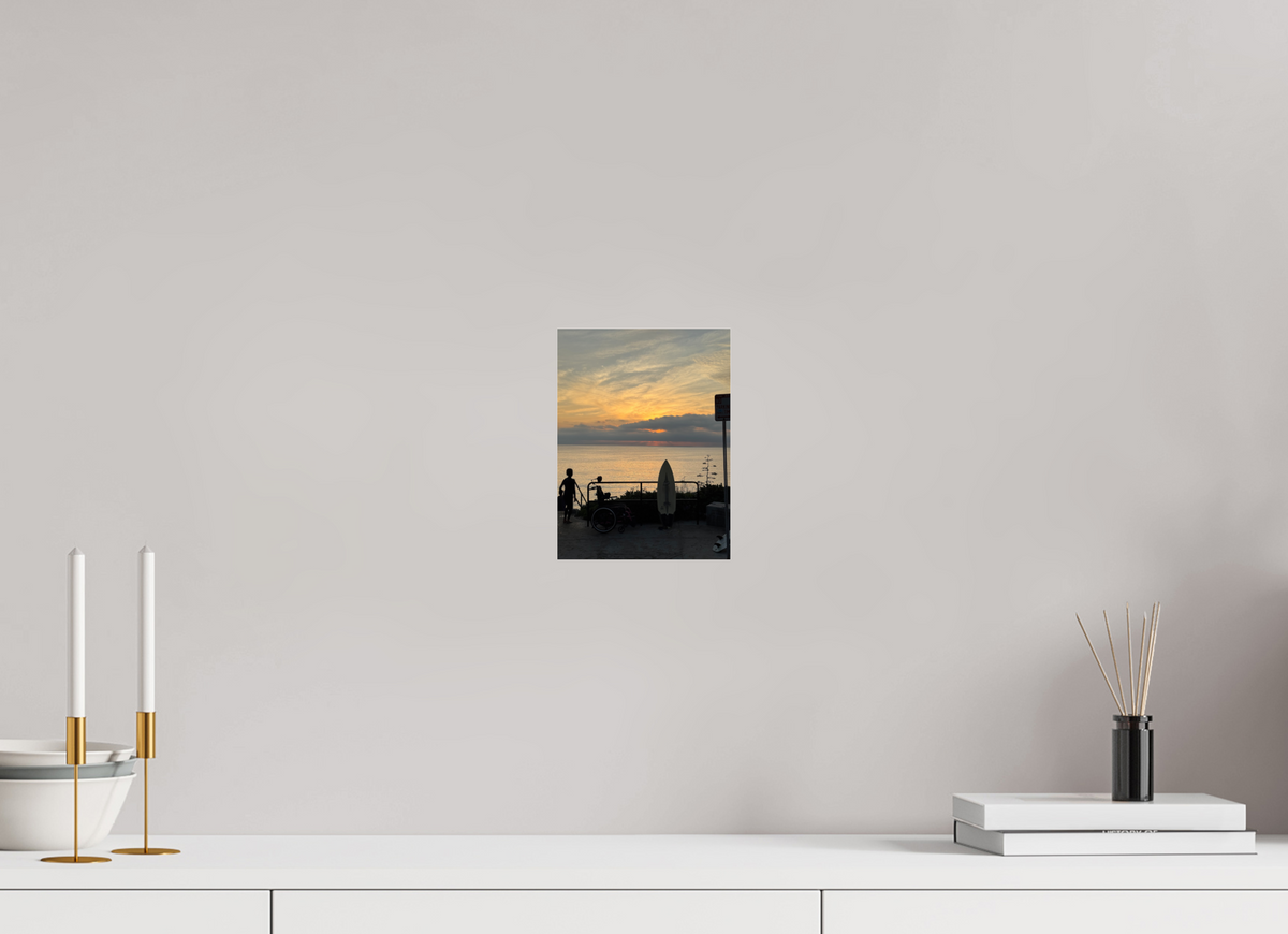 6 x 8″, Photo Print Under Acrylic Glass "End of the Day" Sunset Surf Photography