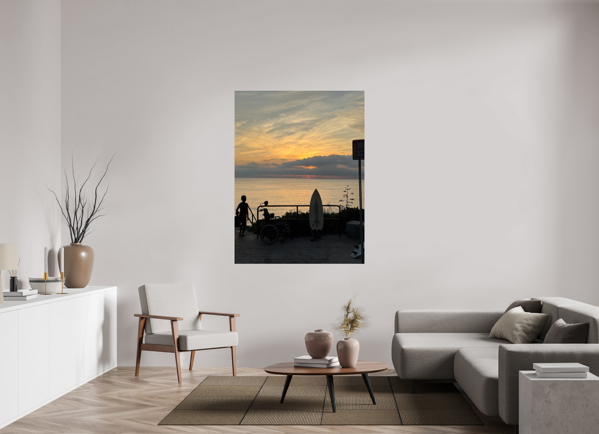 45 x 60″, Photo Print On Fuji Crystal DP II "End of the Day" Sunset Surf Photography