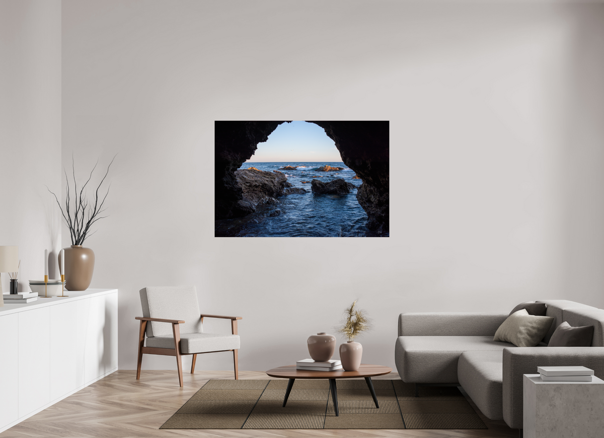 60 x 40″, Photo Print On Fuji Crystal DP II "Peering Out" Sea Cave Photograph