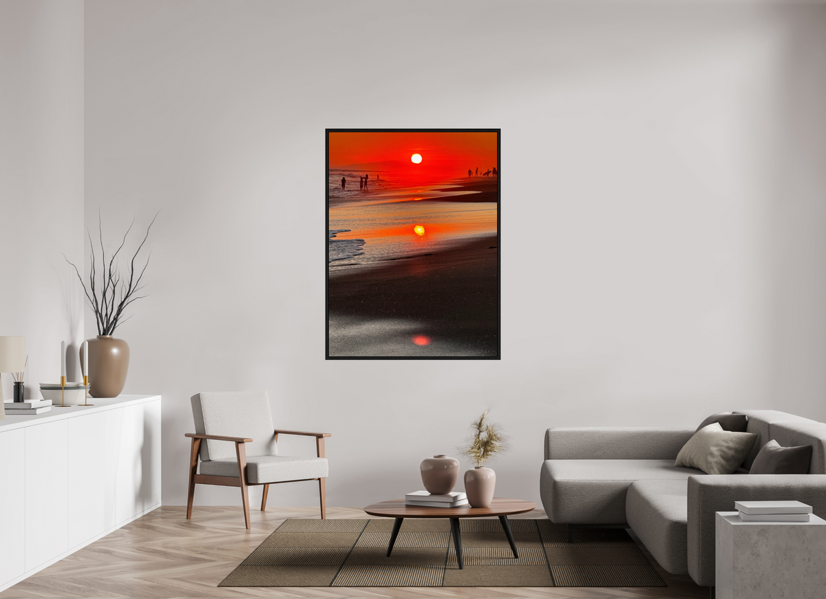 42 x 56″, Floater Frame Newport Beach Glow III Sunset Photography