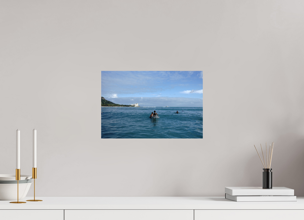 15 x 10″, Photo Print On Fuji Crystal DP II Kids in the Water at Sunset in Waikiki