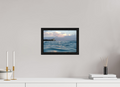 12 x 8″, Floater Frame in the Water at Sunset-Photograph from the ocean at sunset in Waikiki