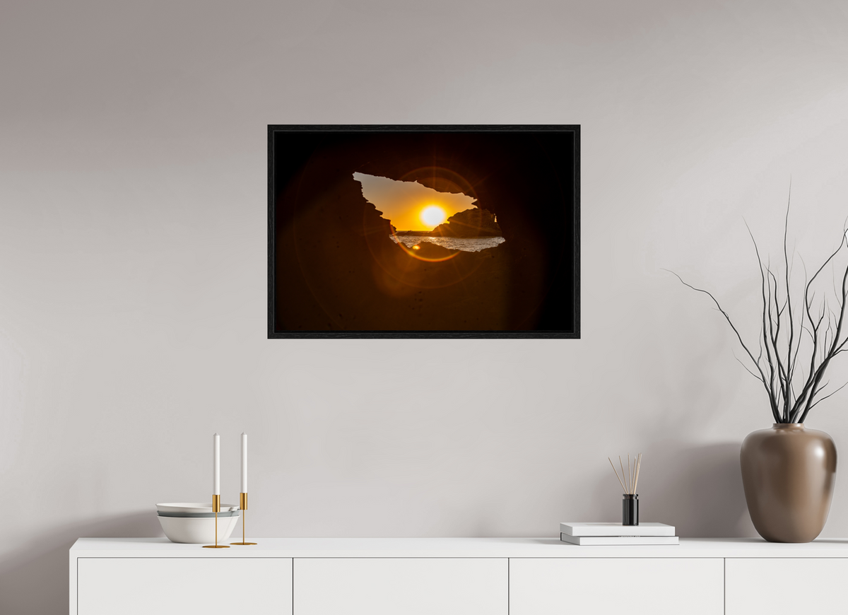 30 x 20″, Floater Frame "Hidden View" Newport Beach Sunset Photography