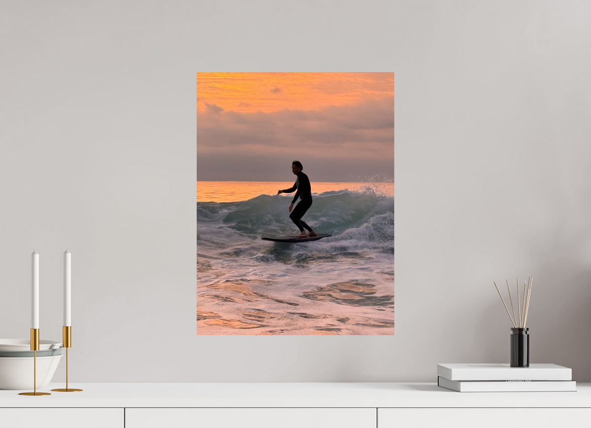 15 x 20″, Photo Print On Fuji Crystal DP II "Free Ride" Sunset Surf Photography