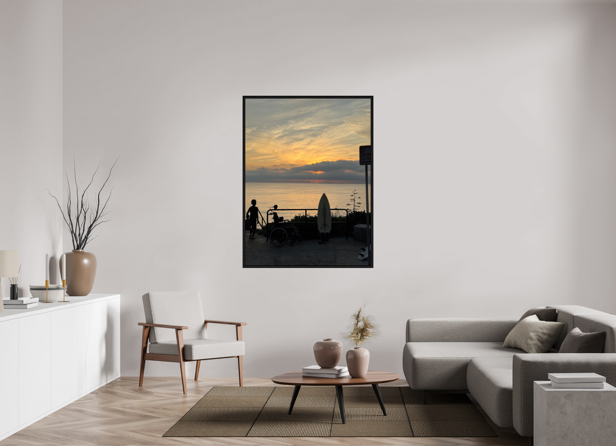 42 x 56″, Floater Frame "End of the Day" Sunset Surf Photography