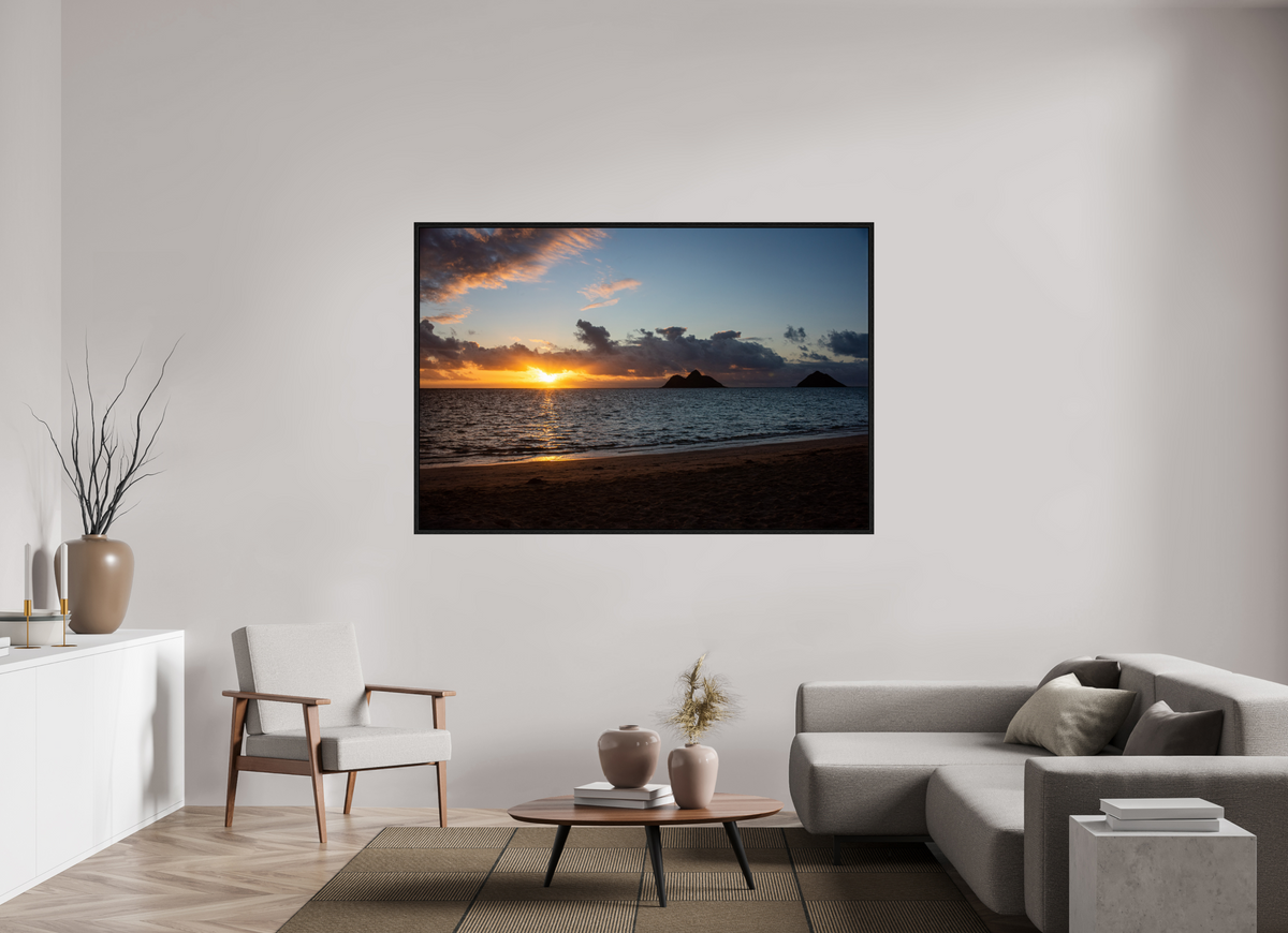 70 x 47″, Floater Frame The Sun Always Rises in the East