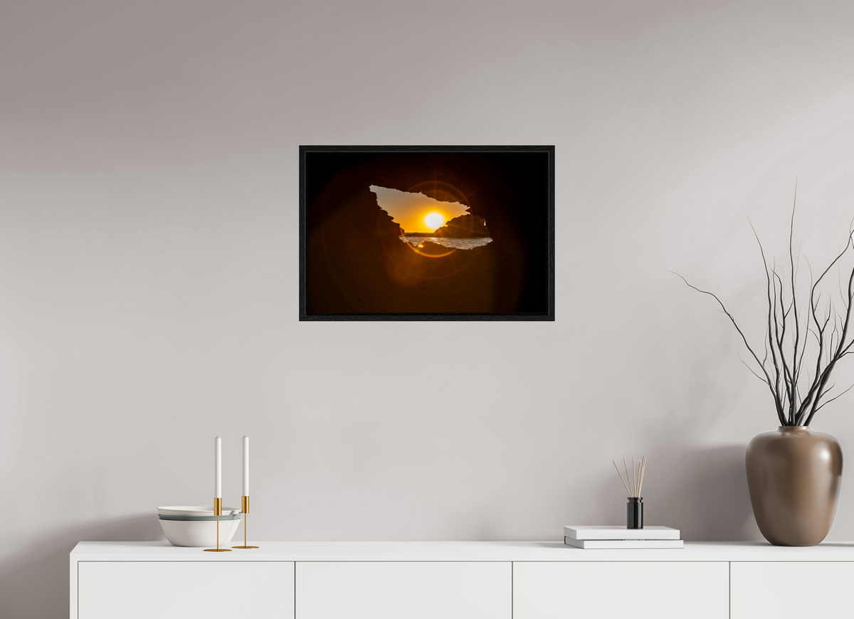 24 x 16″, Floater Frame "Hidden View" Newport Beach Sunset Photography