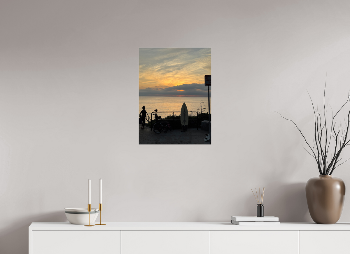 18 x 24″, Photo Print Under Acrylic Glass "End of the Day" Sunset Surf Photography