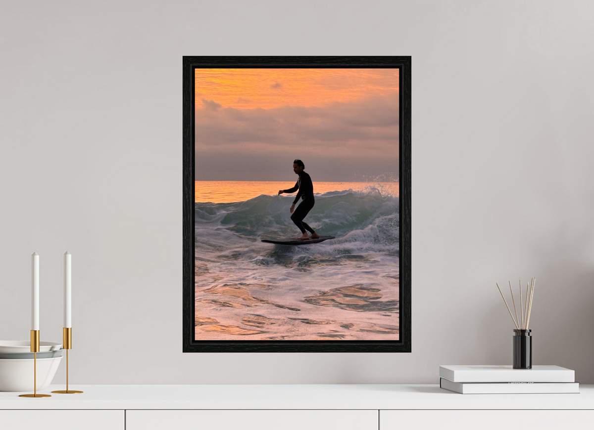 15 x 20″, Floater Frame "Free Ride" Sunset Surf Photography