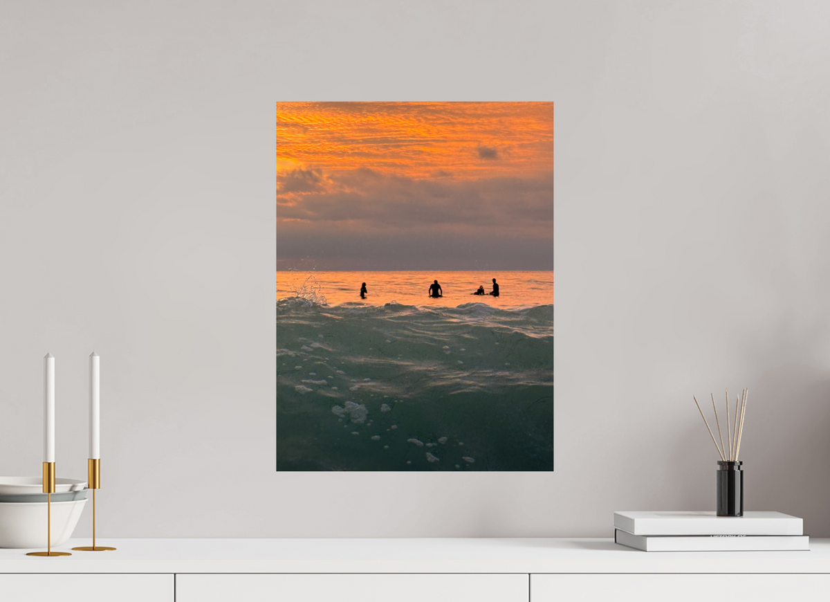 15 x 20″, Photo Print On Fuji Crystal DP II Let's Meet at Sunset-Sunset Surf Photography