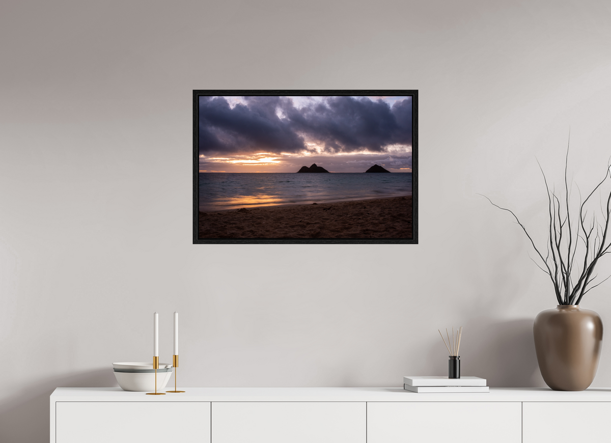 30 x 20″, Floater Frame Golden Treasure Windward Oahu Oceanscape