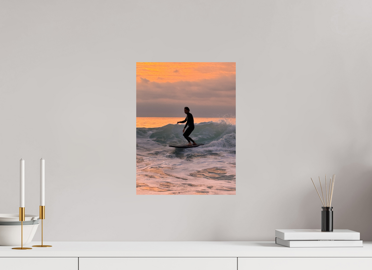 12 x 16″, Photo Print On Fuji Crystal DP II "Free Ride" Sunset Surf Photography