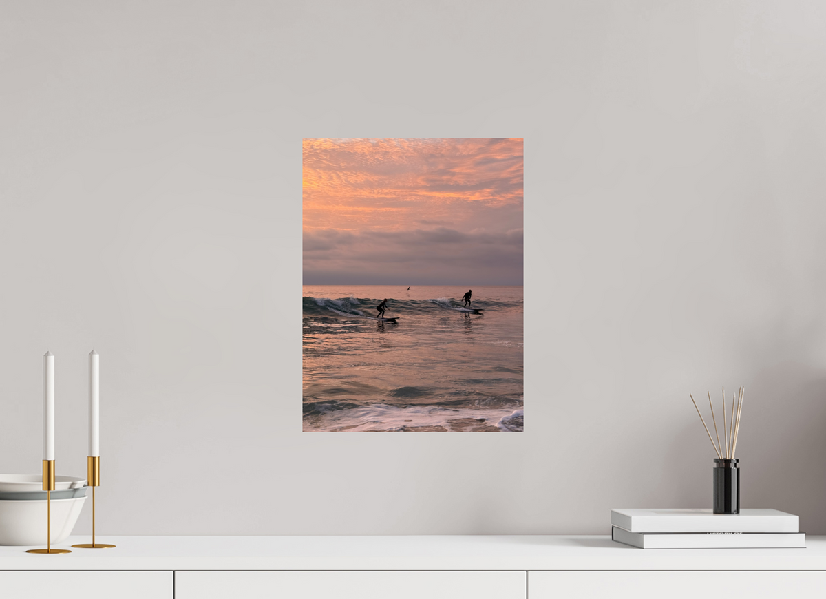 12 x 16″, Photo Print On Fuji Crystal DP II "Couples the Surf Together..." Sunset Surf Photography
