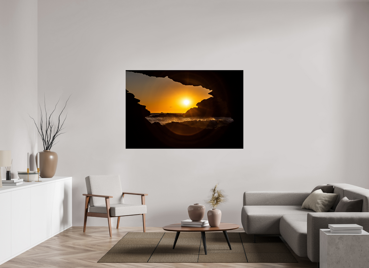 66 x 44″, Photo Print Under Acrylic Glass "Hidden View II" Crystal Cove Sunset Photography