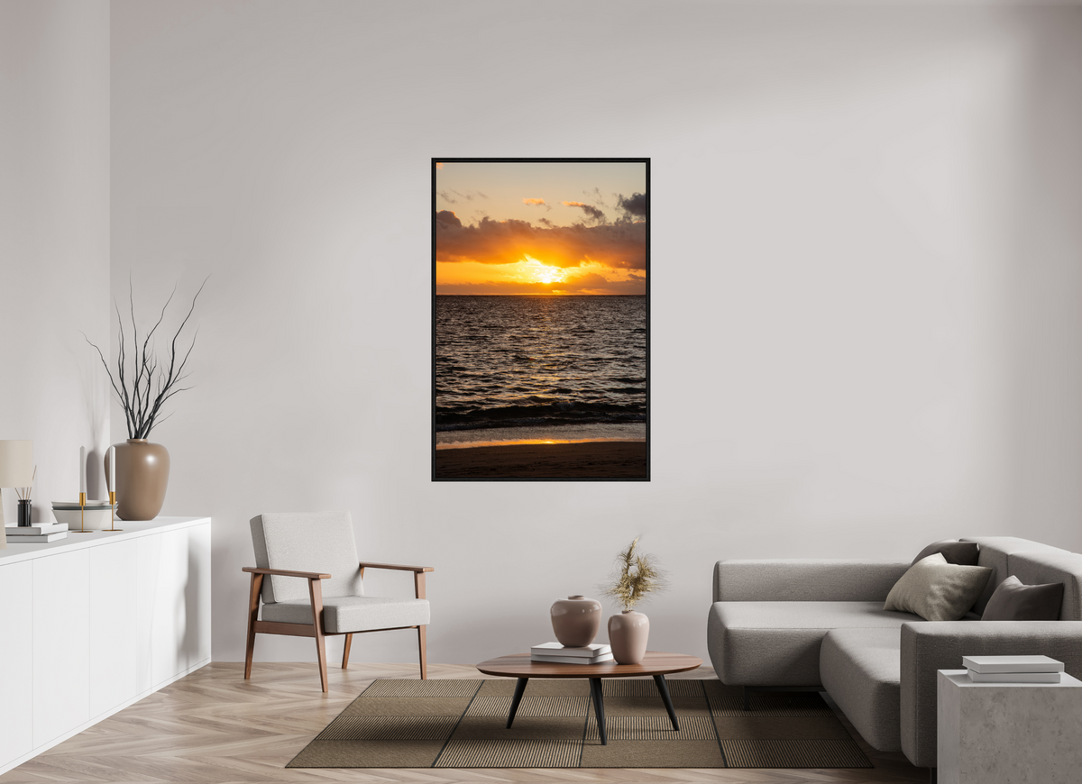 40 x 60″, Floater Frame Rise with the Sun