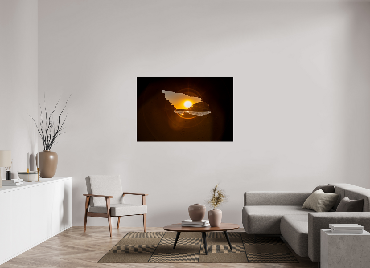 54 x 36″, Photo Print Under Acrylic Glass "Hidden View" Newport Beach Sunset Photography