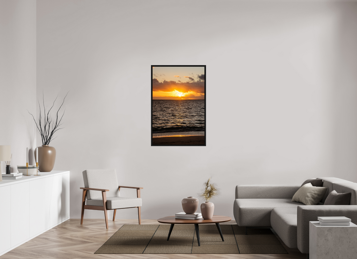 30 x 45″, Floater Frame Rise with the Sun