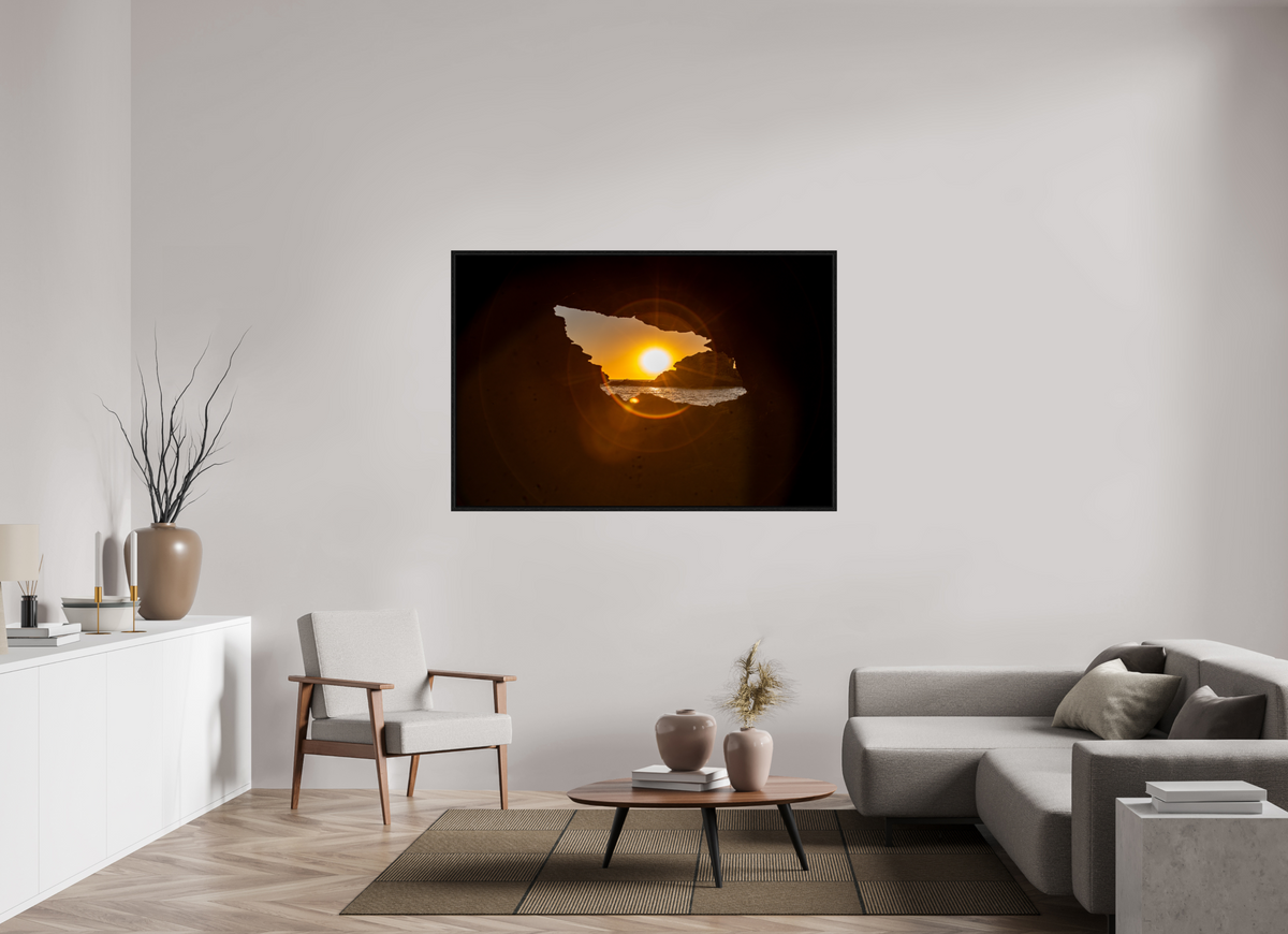 60 x 40″, Floater Frame "Hidden View" Newport Beach Sunset Photography