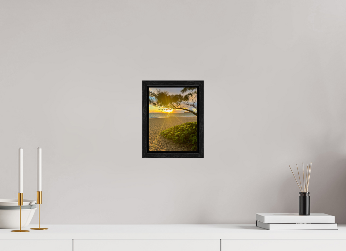6 x 8″, Floater Frame Waimanalo Sunrise Ocean Sunrise Photography