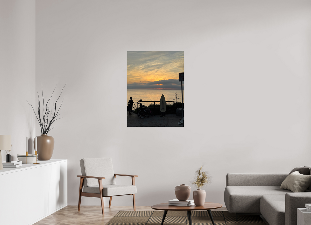 30 x 40″, Photo Print Under Acrylic Glass "End of the Day" Sunset Surf Photography