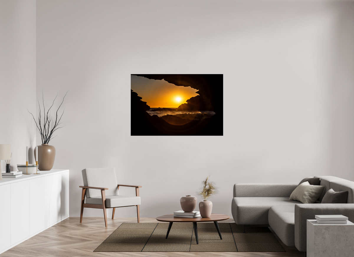 54 x 36″, Photo Print Under Acrylic Glass "Hidden View II" Crystal Cove Sunset Photography