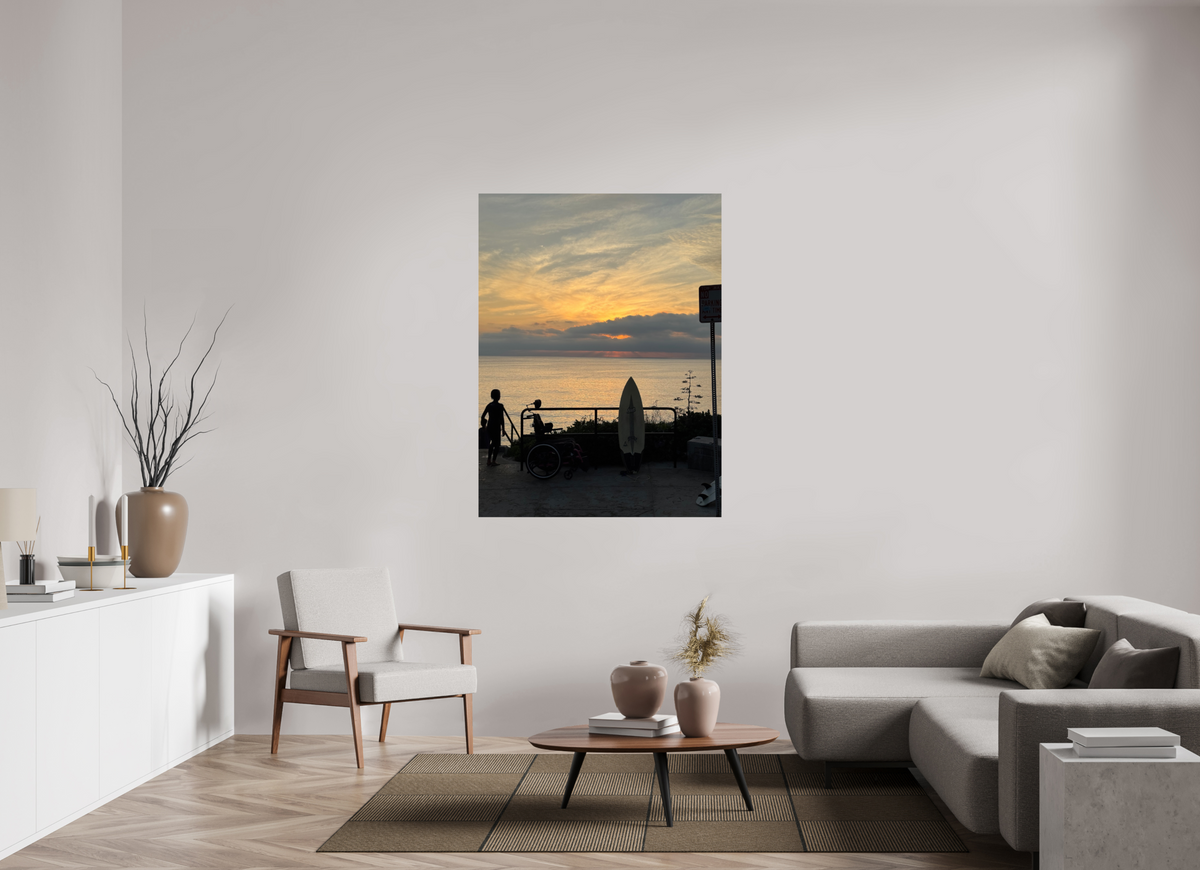 42 x 56″, Photo Print On Fuji Crystal DP II "End of the Day" Sunset Surf Photography
