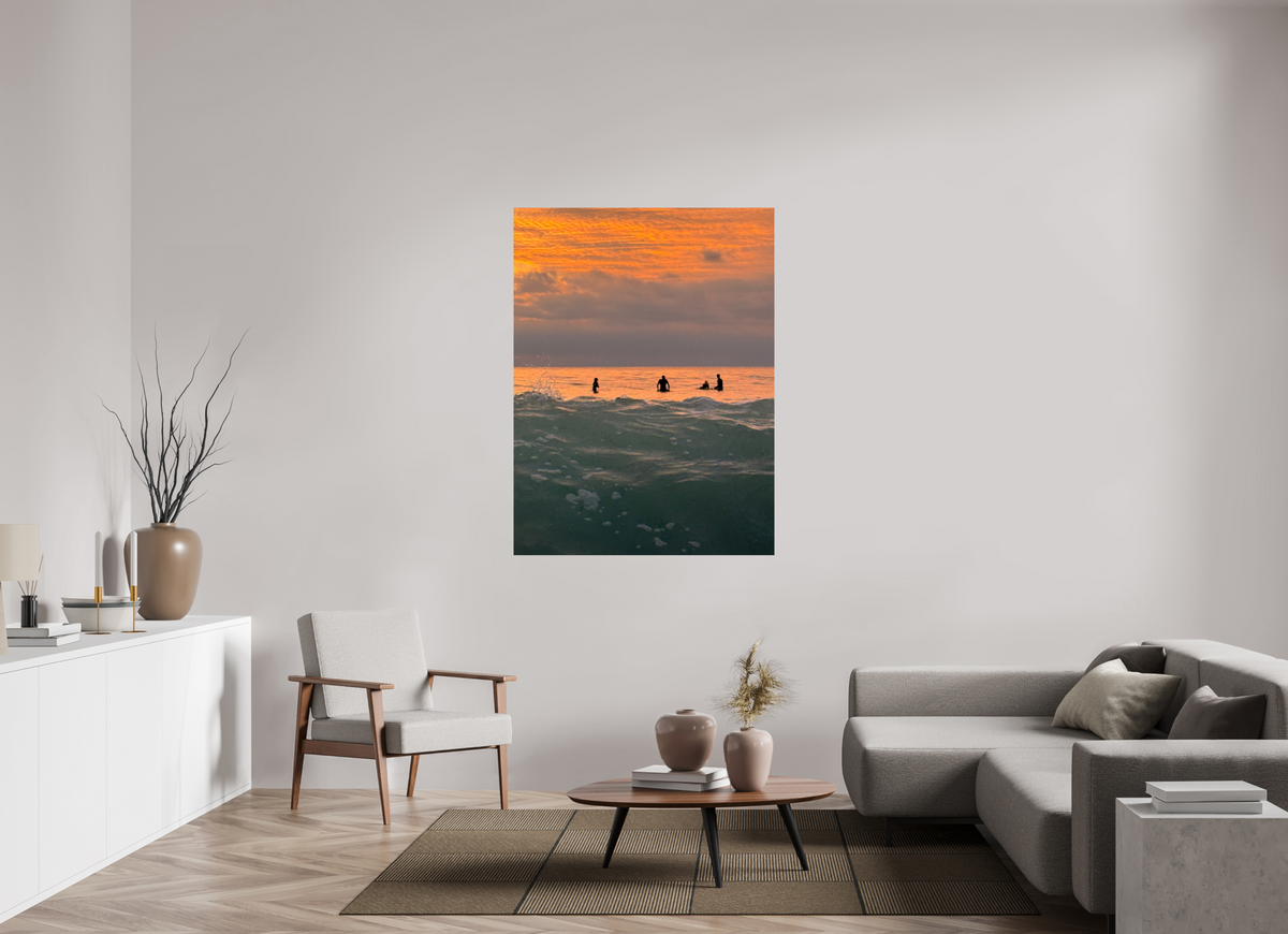 42 x 56″, Photo Print On Fuji Crystal DP II Let's Meet at Sunset-Sunset Surf Photography