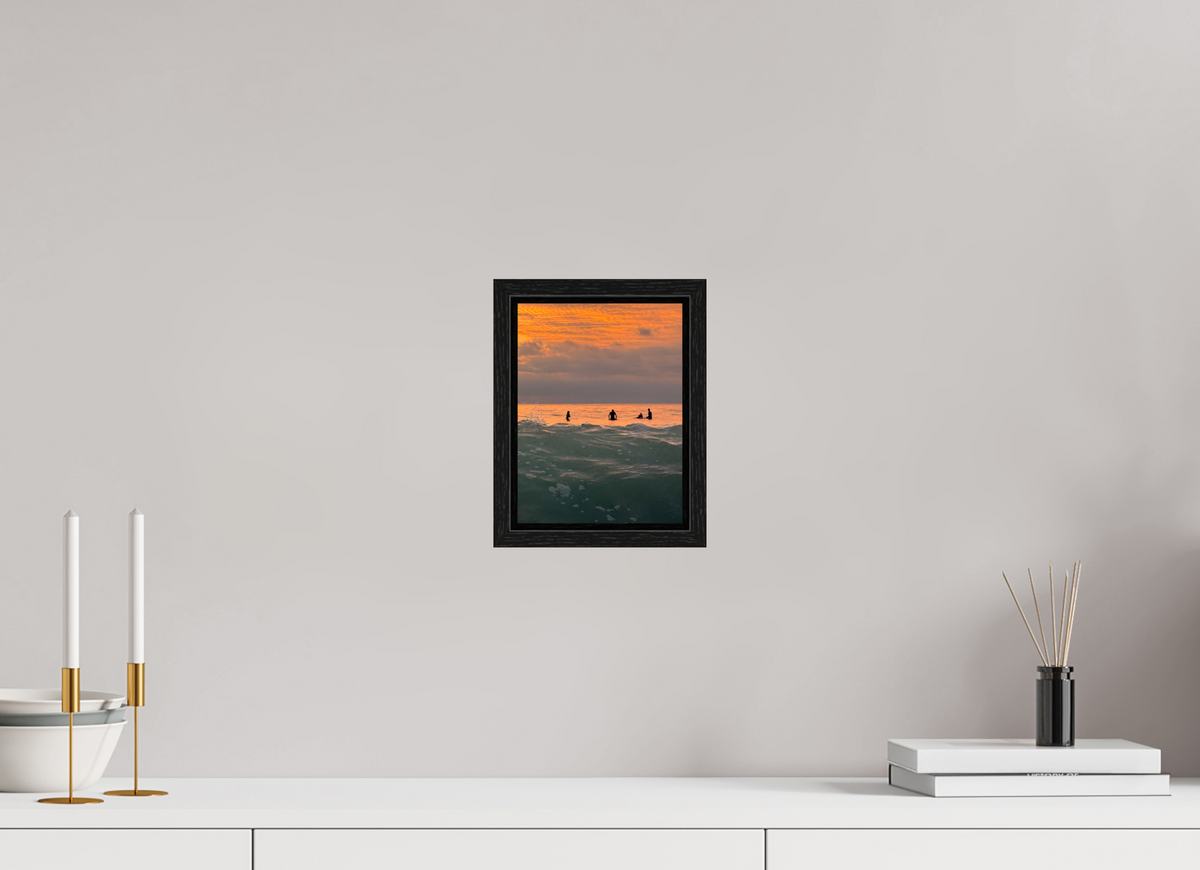 6 x 8″, Floater Frame Let's Meet at Sunset-Sunset Surf Photography