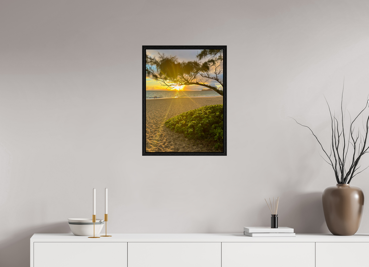 18 x 24″, Floater Frame Waimanalo Sunrise Ocean Sunrise Photography