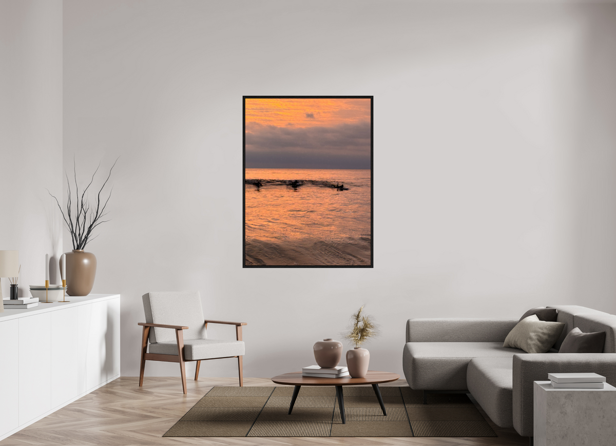42 x 56″, Floater Frame "Take Off" Sunset Surf Photography