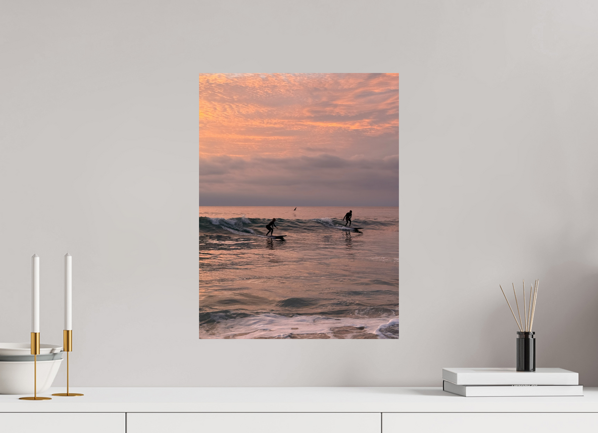 15 x 20″, Photo Print On Fuji Crystal DP II "Couples the Surf Together..." Sunset Surf Photography