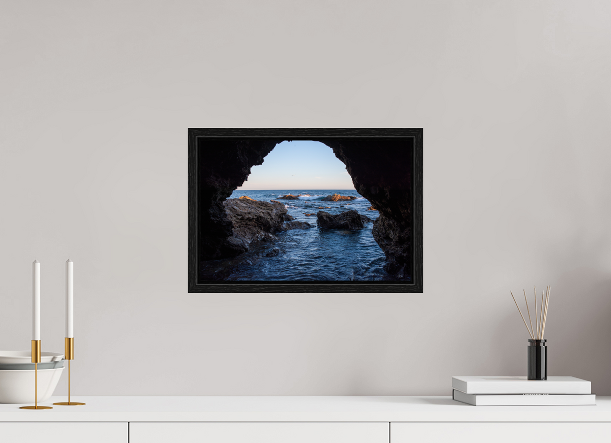 15 x 10″, Floater Frame "Peering Out" Sea Cave Photograph