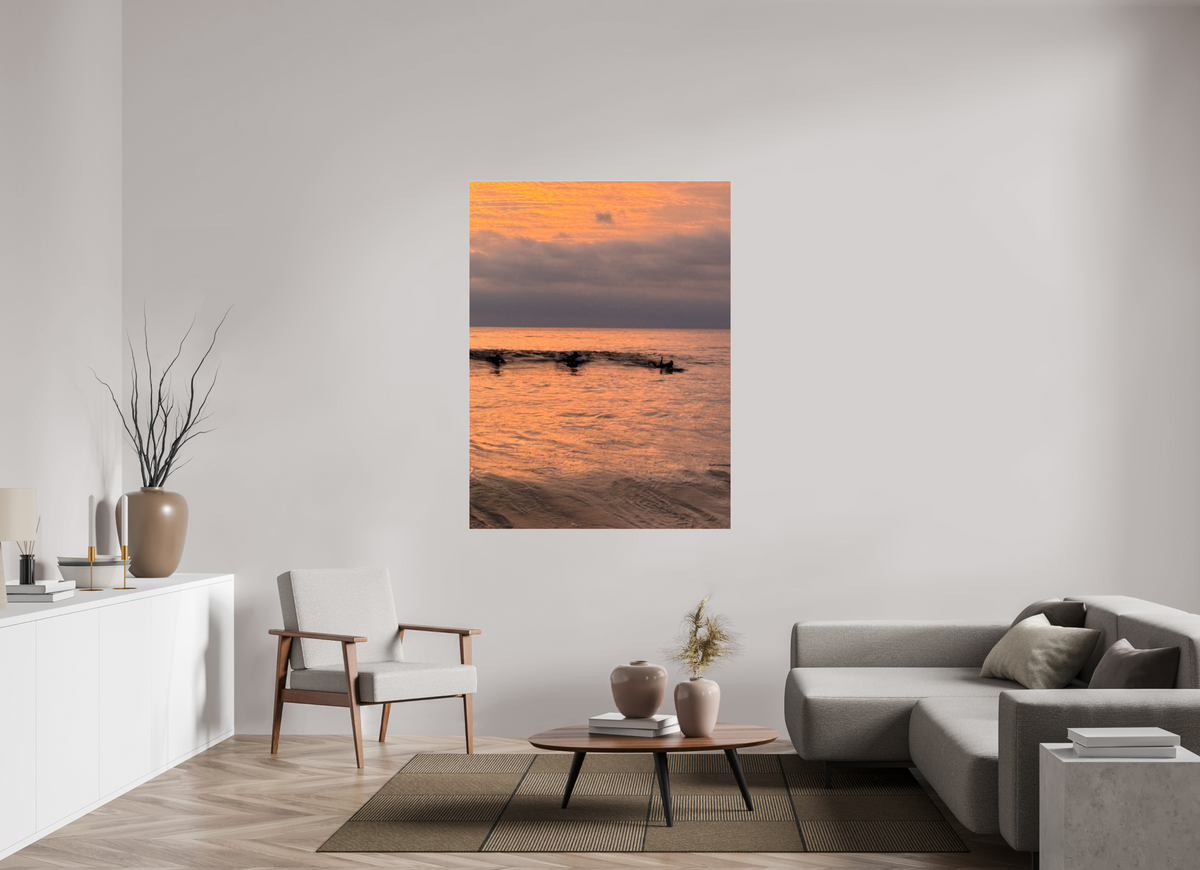 45 x 60″, Photo Print Under Acrylic Glass "Take Off" Sunset Surf Photography