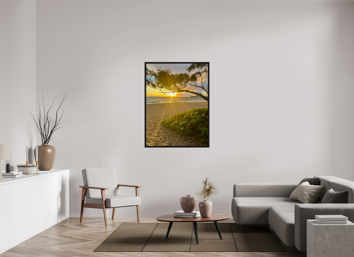 36 x 48″, Floater Frame Waimanalo Sunrise Ocean Sunrise Photography