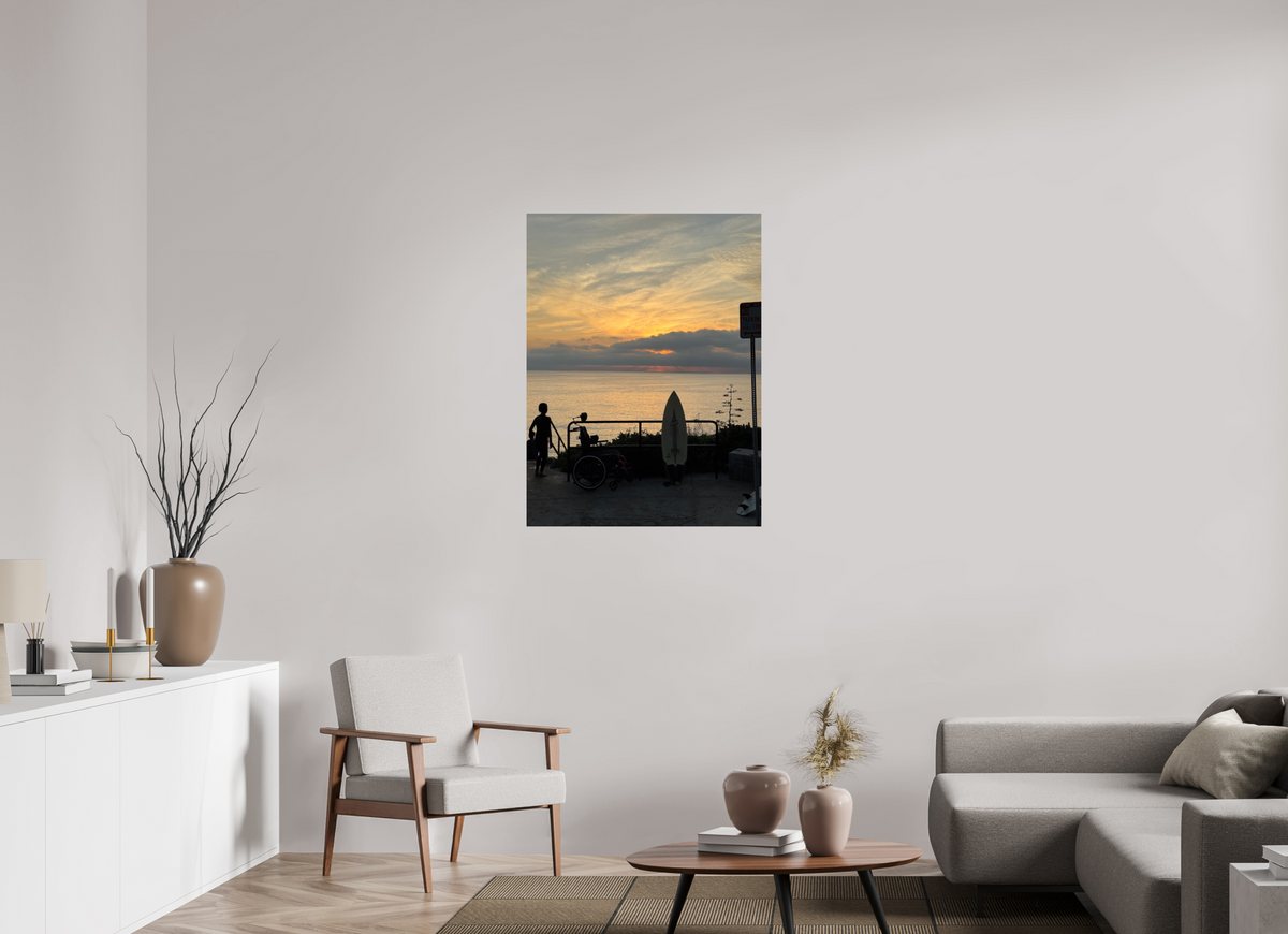 30 x 40″, Photo Print On Fuji Crystal DP II "End of the Day" Sunset Surf Photography