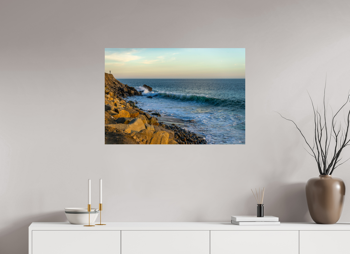 35.1 x 24″, Photo Print On Fuji Crystal DP II Out on the Horizon Golden Glow Ocean Photography