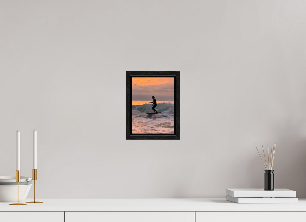6 x 8″, Floater Frame "Free Ride" Sunset Surf Photography
