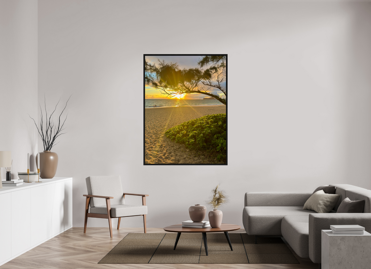 45 x 60″, Floater Frame Waimanalo Sunrise Ocean Sunrise Photography