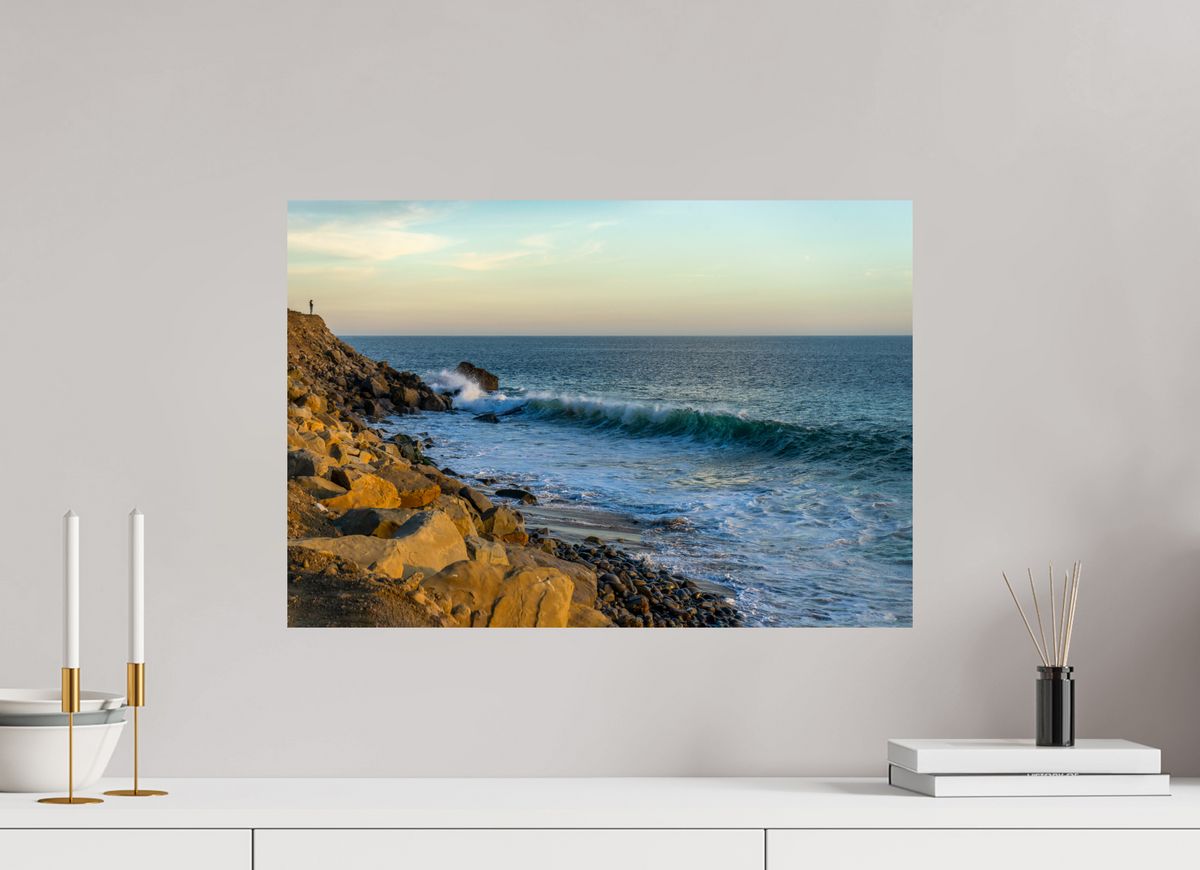 23.4 x 16″, Photo Print On Fuji Crystal DP II Out on the Horizon Golden Glow Ocean Photography