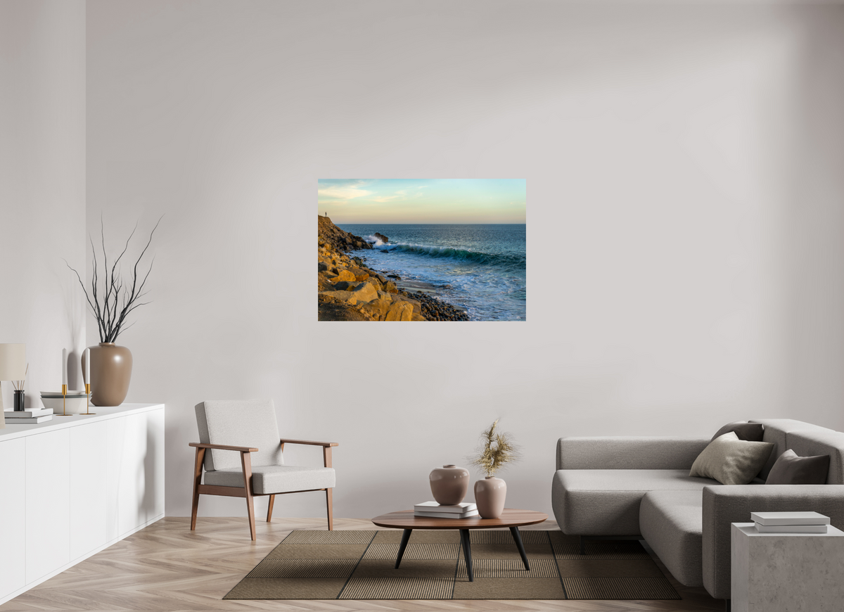 51.1 x 35″, Photo Print On Fuji Crystal DP II Out on the Horizon Golden Glow Ocean Photography