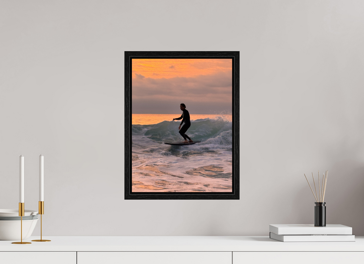 12 x 16″, Floater Frame "Free Ride" Sunset Surf Photography