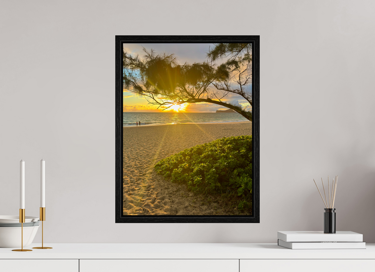 15 x 20″, Floater Frame Waimanalo Sunrise Ocean Sunrise Photography