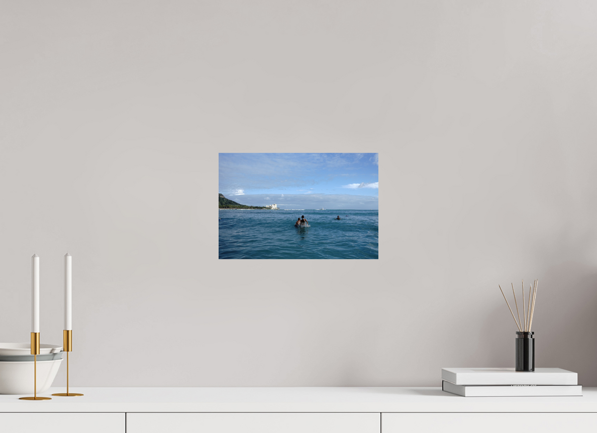 12 x 8″, Photo Print On Fuji Crystal DP II Kids in the Water at Sunset in Waikiki