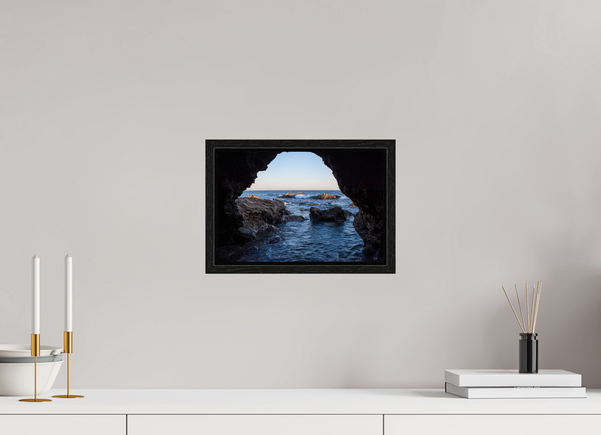 12 x 8″, Floater Frame "Peering Out" Sea Cave Photograph